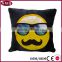 emoticon emoji sequin embroidered pillow cushion cover