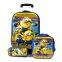 3D EVA Trolley School Backpack set,wheeled Rolling bag, three piece with lunch bag,pencil box