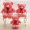 Yangzhou plush toy factory supply multicolor teddy bear plush toy with bow