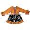 Lovely beautiful Long-sleeved Halloween The pumpkin design Stitching lace casual branded boutique girls clothing dress