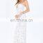 2015 sexy women floor-length dress white print evening gown dress