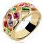 Fashion Thumb Forefinger Middle Finger Rings for Men Women Unisex with Austrian Crystal Gold Plated