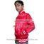 Kids Red Satin Varsity Jackets, Custom Embroidery Satin Baseball Jackets, Children Bomber Jackets