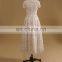 Short sleeve crystal beads for short wedding dress 2007 lace Wedding Gown