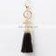 Stock Charm lady RhinestoneTassel Key Ring Chains Bag Charms with Clover pendant