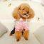 Cute pet dog cat suspenders trousers jeans pink and white stripe