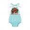 3D Embroidery Backless Baby Clothing Halter Romper
