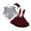 Summer Toddler Kid Baby Girl Sets Clothes Leopard Rompers + Strap Dress Headband 3Pcs Outfit Set