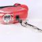 3 in 1 lighted LED retractable dog leash with light and waste bags