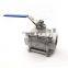 dn25 high temperature stainless steel ball valve 3 piece body