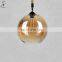 Vintage Hemp Rope Pendant Light E27 Glass Ball Shade Decorative Lamp