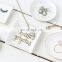 custom logo trinket white gold rim ceramic jewelry ring tray dish plate