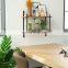China bedroom kitchen wood iron wall modern mountable display rack shelf units