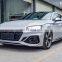 Runde New RS5 Body Kit для Audi 2021 A5 S5. Апгрейд до RS5: передний бампер, задний бампер, задний спойлер, задний ободок в ярко-черном цвете