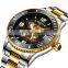 NIBOSI 2399 Hollow Dial 41Mm Waterproof Automatic Mechanical Watch for Men Gold