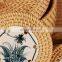 New Design Beautiful Rattan Coasters with holder Ceramic Pattern Centerpiece Cheapest Wholesale in Bulk