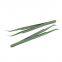 Green precision titanium alloy straight pointed curved nose tweezers Electronic parts Stainless steel anti-static clip Cute sticker