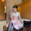 Purely sensual hot chick style wrap-around tie-belted strapless one-piece dress for women in spring and summer, with a spliced princess-style puffy short skirt.