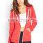 Women Knit Zip Up Heathered Hoodies with Drawstring