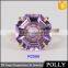 Latest dubai gold ring design for girls single stone finger amethyst ring