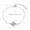 Flower shaped 100% silver circle chain bracelets for ladies