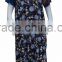 100% rayon long dress, maxi dress, short sleeve with floral print