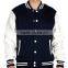 HDYK040 Wholesale 2014 Mens Cheap Custom Leather Sleeves and Satin Baseball College Varsity Jacket