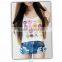 Eat My Shorts Wholesale Women Summer Short Sleeve Logo Print Custom Ladies Crop Top