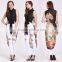 Stylish Women Sleeveless Black Printed Leopard Split Long Shirt Blouse