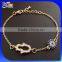 High Quality Jewelry 925 Sterling Silver Gold Blue Evil Eye Bracelet
