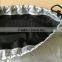silver polyester drawstring bag for storage
