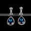 wholesale solid silver 925 stamped bridal teardrop gold women crystal earrings