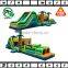 big custom tropical island jump and slide obstacle course playhouse, used inflatable obctacle course explorer prices for sale
