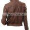 Women's Leather Bomber Jacket in Brown: