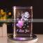 Beautiful crystal glass wedding gift items with led base