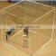high quality clear wholesale acrylic donation box with lock