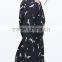 2015 summer long sleeve round neck elegant chiffon casual dress with sefl fabric belt - SYK15001