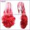 Wig Long Hair Heat Resistant Curly Cosplay Synthetic Wig (Red & White)