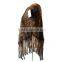 Natural Brown mink fur shawl / hand knitted Mink Fur Shawl KZ14074