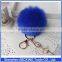 8CM Rabbit Fur Ball Keychain with Angel Gold Plated Metal Angel Key chain