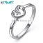 Women Gift White Zircon Heart 925 Sterling Silver Fashion Ring