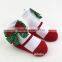 Customized happy cute Christmas baby socks with bowknot for holiday made of cotton