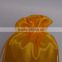 Yellow customized logo hair extension silk drawstring bags