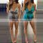 2016 Summer Fashion Women Playsuit Jumpsuits Ladies Spaghetti Strap Deep V Neck Backless Short Solid Stain Sexy Romper