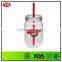 Large capacity plastic mason or food jars with straw and lid