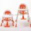EN14988 safey simple baby folding plastic baby high low chair