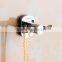 bathroom accessory with brass fancy single robe hook for shower rail.