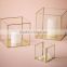 Tube Tea Light Metal lantern / terrarium / Wedding table center pieces Decorative geometric glass Mini bird cage candle holder