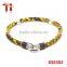 6mm yellow python skin leather bracelet for men with black cz brass clasp