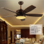 110-240v 18w orient wine wood blade ceiling fan with led light 3 color light